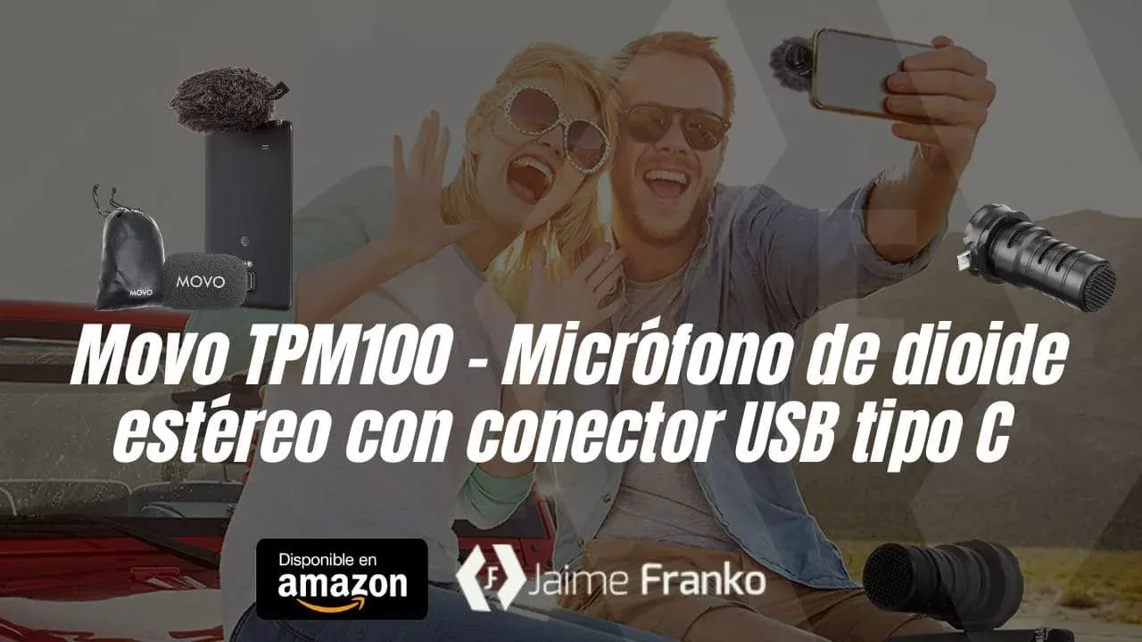 Movo TPM100 - Micrófono estéreo con conector USB tipo C