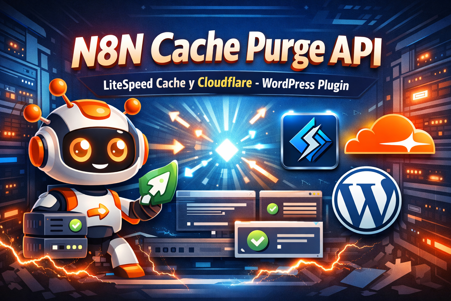 N8N Cache Purge API LiteSpeed Cache y Cloudflare - Wordpress Plugin 