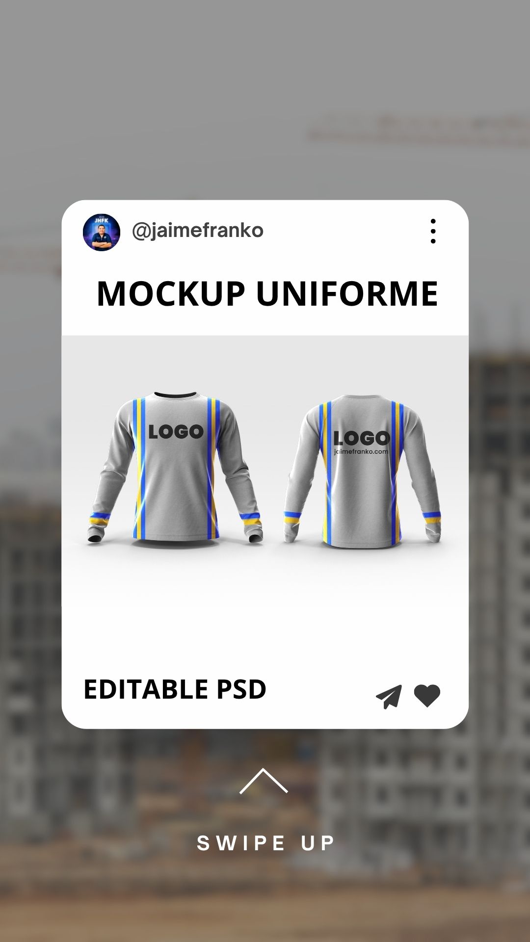 Mockup T-Shirt uniforme de construcción con cinta reflectiva