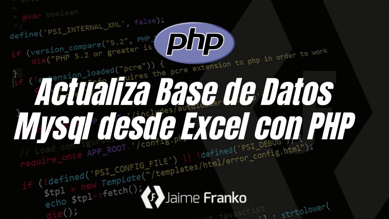 Actualiza Mysql desde Excel con PHP